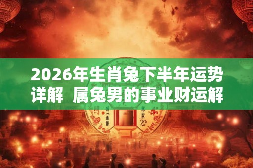 2026年生肖兔下半年运势详解  属兔男的事业财运解析