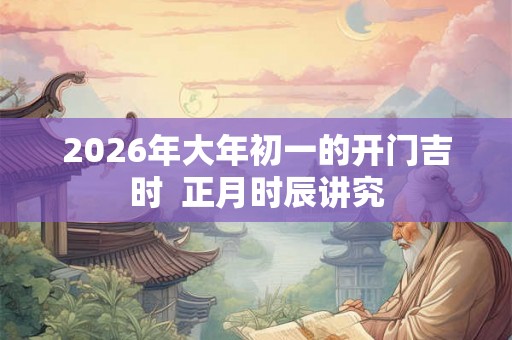 2026年大年初一的开门吉时  正月时辰讲究