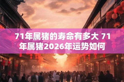 71年属猪的寿命有多大 71年属猪2026年运势如何
