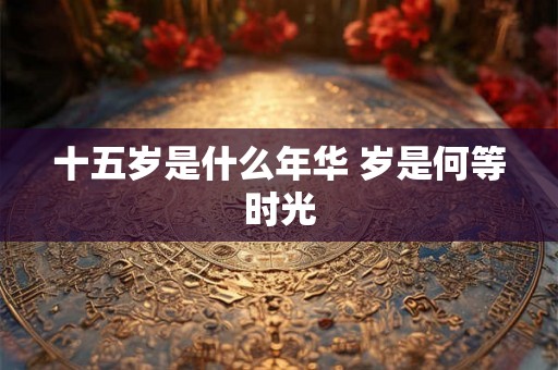 十五岁是什么年华 岁是何等时光
