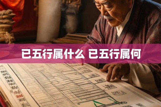已五行属什么 已五行属何