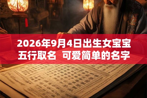 2026年9月4日出生女宝宝五行取名  可爱简单的名字