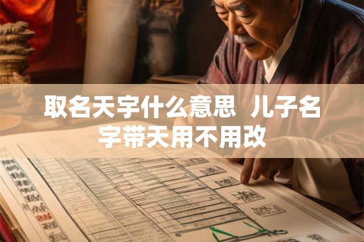 取名天宇什么意思  儿子名字带天用不用改
