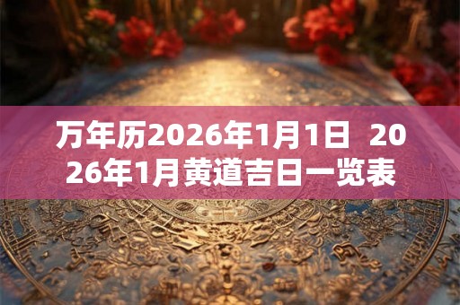 万年历2026年1月1日  2026年1月黄道吉日一览表