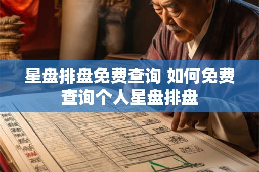 星盘排盘免费查询 如何免费查询个人星盘排盘