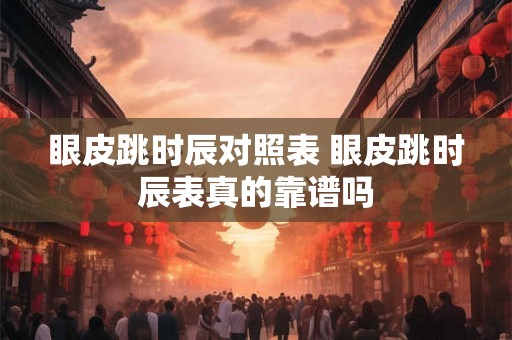眼皮跳时辰对照表 眼皮跳时辰表真的靠谱吗