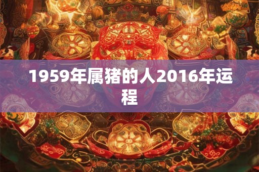 1959年属猪的人2016年运程