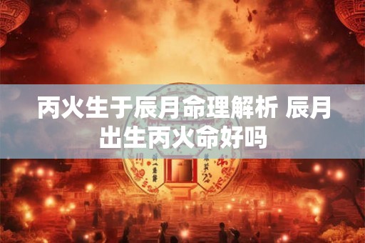 丙火生于辰月命理解析 辰月出生丙火命好吗