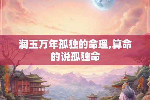 润玉万年孤独的命理,算命的说孤独命