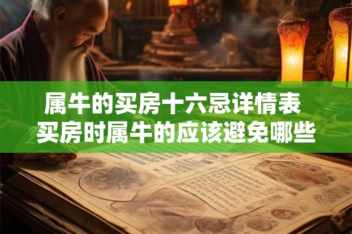 属牛的买房十六忌详情表 买房时属牛的应该避免哪些错误行为