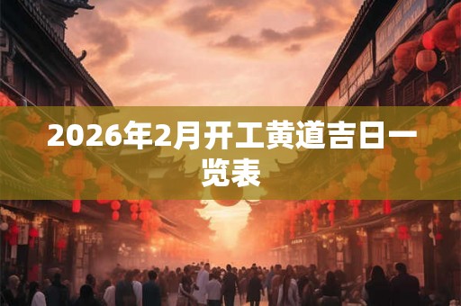 2026年2月开工黄道吉日一览表
