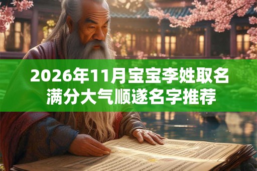 2026年11月宝宝李姓取名 满分大气顺遂名字推荐
