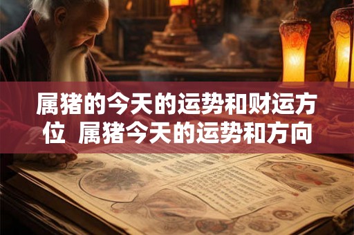 属猪的今天的运势和财运方位  属猪今天的运势和方向