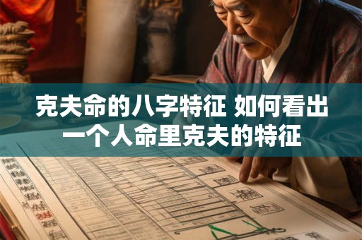 克夫命的八字特征 如何看出一个人命里克夫的特征