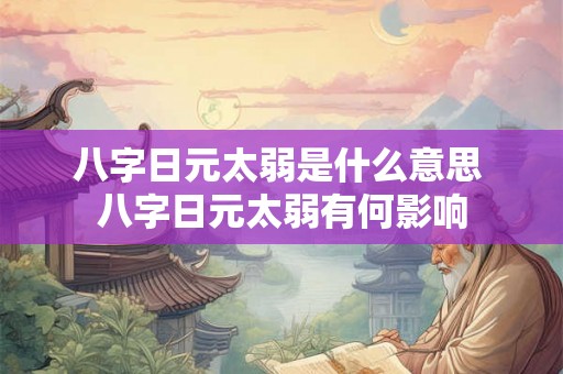 八字日元太弱是什么意思 八字日元太弱有何影响