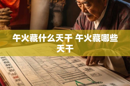 午火藏什么天干 午火藏哪些天干