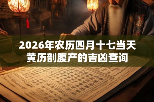 2026年农历四月十七当天黄历剖腹产的吉凶查询