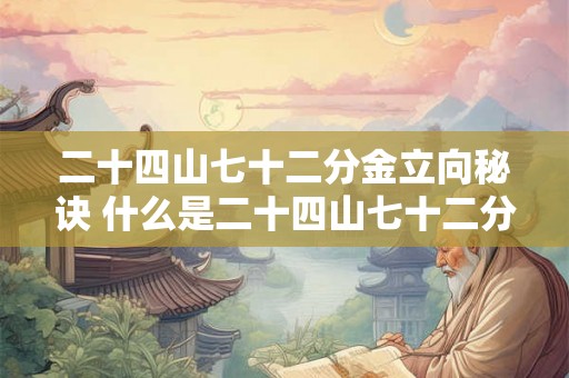 二十四山七十二分金立向秘诀 什么是二十四山七十二分金立向秘诀