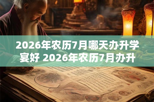 2026年农历7月哪天办升学宴好 2026年农历7月办升学宴吉日