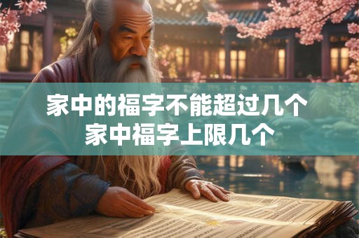 家中的福字不能超过几个 家中福字上限几个