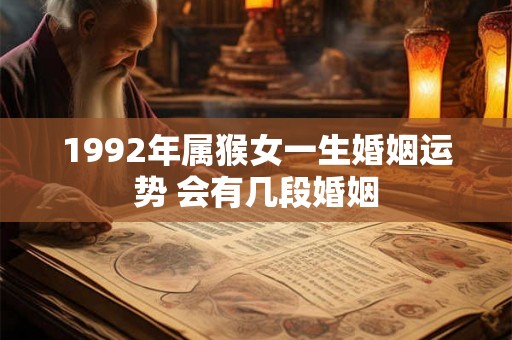 1992年属猴女一生婚姻运势 会有几段婚姻