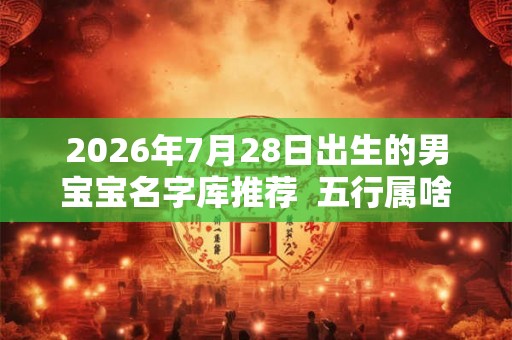 2026年7月28日出生的男宝宝名字库推荐  五行属啥