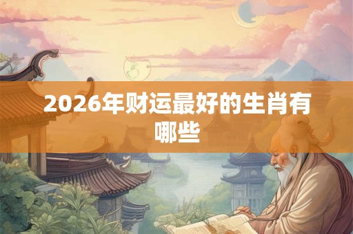 2026年财运最好的生肖有哪些