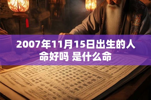 2007年11月15日出生的人命好吗 是什么命 2007年11月15日出生的人命好吗 是什么命