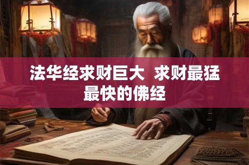 法华经求财巨大  求财最猛最快的佛经