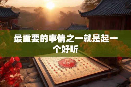最重要的事情之一就是起一个好听 最重要的事情之一就是起一个好听
