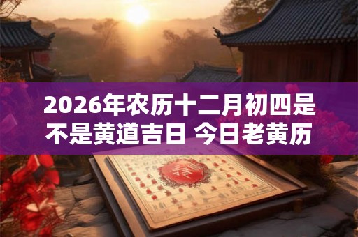 2026年农历十二月初四是不是黄道吉日 今日老黄历卦象 2026年农历十二月初四是不是黄道吉日 今日老黄历卦象