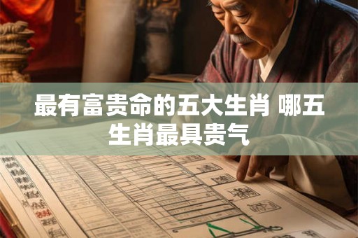 最有富贵命的五大生肖 哪五生肖最具贵气