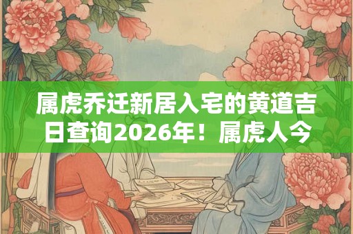 属虎乔迁新居入宅的黄道吉日查询2026年！属虎人今年搬家好吗