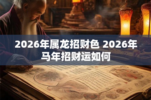 2026年属龙招财色 2026年马年招财运如何