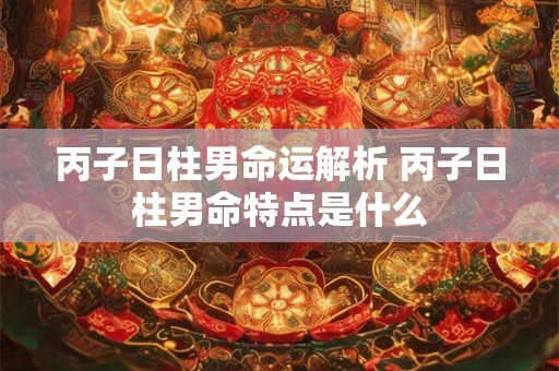丙子日柱男命运解析 丙子日柱男命特点是什么