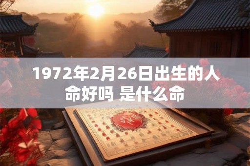 1972年2月26日出生的人命好吗 是什么命
