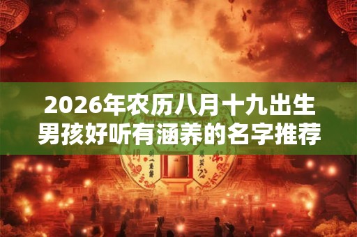 2026年农历八月十九出生男孩好听有涵养的名字推荐