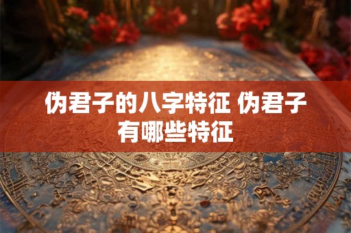 伪君子的八字特征 伪君子有哪些特征 伪君子的八字特征 伪君子有哪些特征