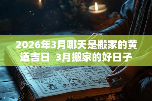 2026年3月哪天是搬家的黄道吉日 3月搬家的好日子 2026年3月哪天是搬家的黄道吉日 3月搬家的好日子