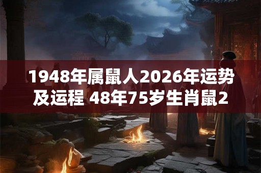 1948年属鼠人2026年运势及运程 48年75岁生肖鼠2026年每月运势