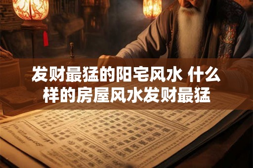 发财最猛的阳宅风水 什么样的房屋风水发财最猛
