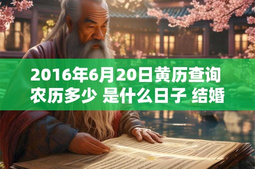 2016年6月20日黄历查询 农历多少 是什么日子 结婚吉时