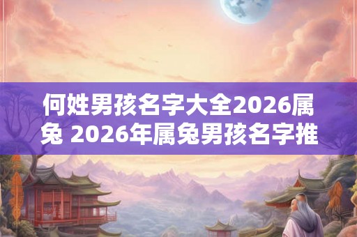 何姓男孩名字大全2026属兔 2026年属兔男孩名字推荐