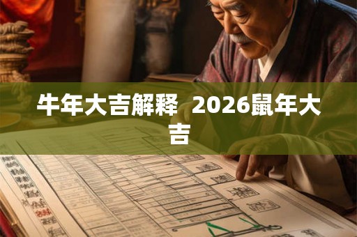 牛年大吉解释  2026鼠年大吉