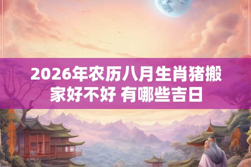 2026年农历八月生肖猪搬家好不好 有哪些吉日