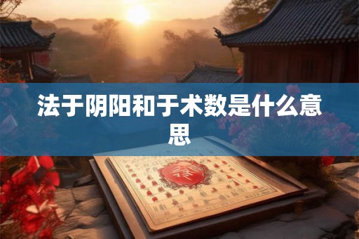 法于阴阳和于术数是什么意思