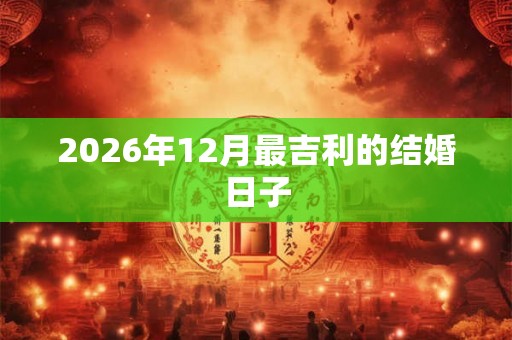 2026年12月最吉利的结婚日子