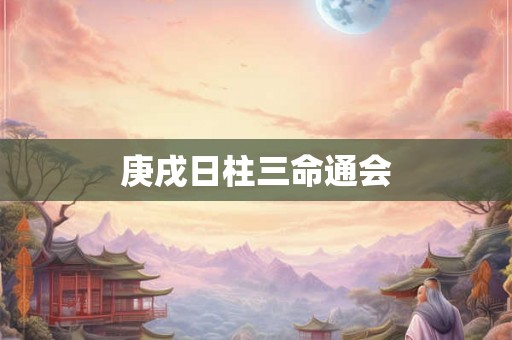 庚戌日柱三命通会 庚戌日柱三命通会