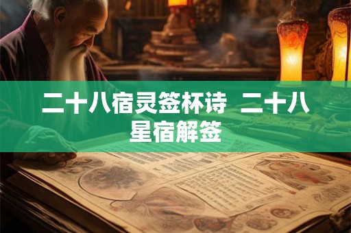 二十八宿灵签杯诗  二十八星宿解签