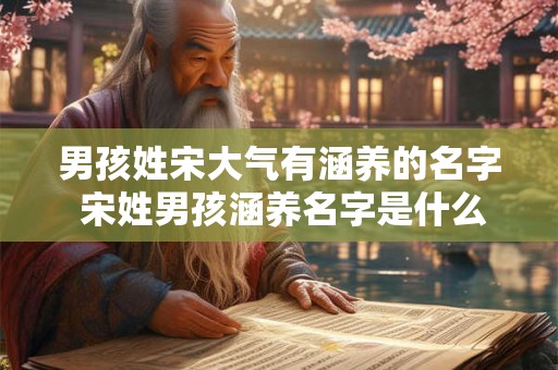 男孩姓宋大气有涵养的名字 宋姓男孩涵养名字是什么 男孩姓宋大气有涵养的名字 宋姓男孩涵养名字是什么